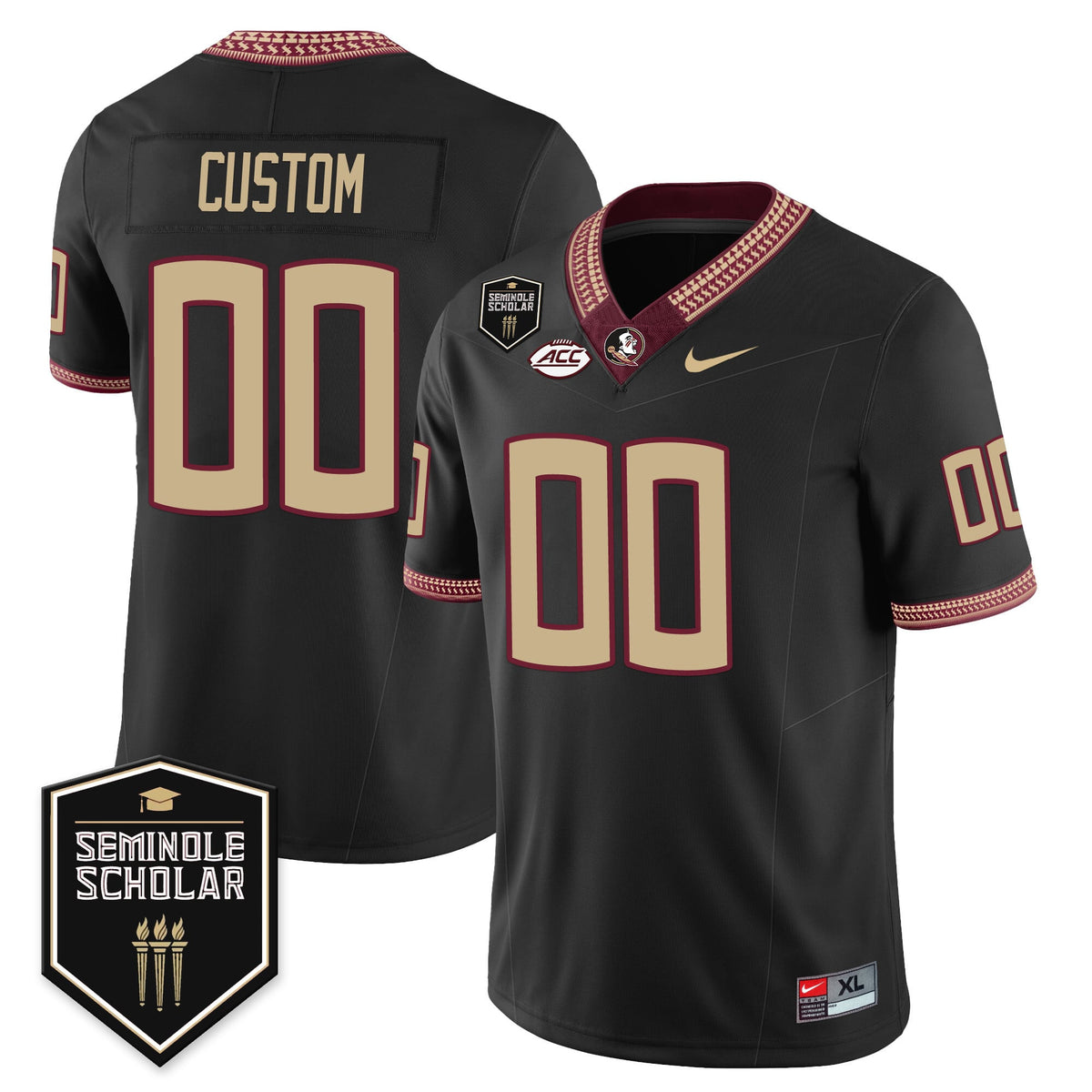 Men’s Florida State Seminoles Football Vapor Jersey – All Stitched