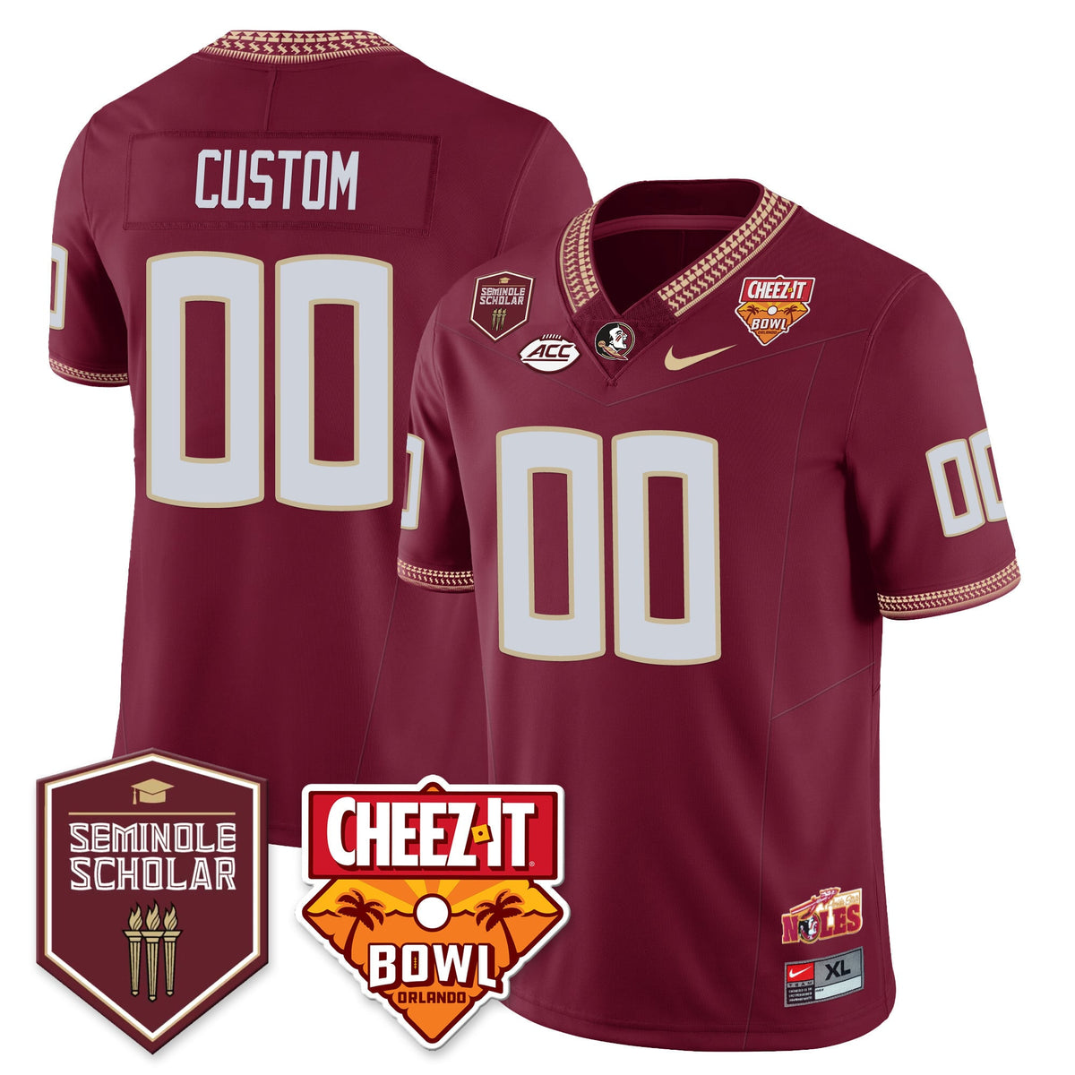 Men’s Florida State Seminoles Football Vapor Jersey – All Stitched