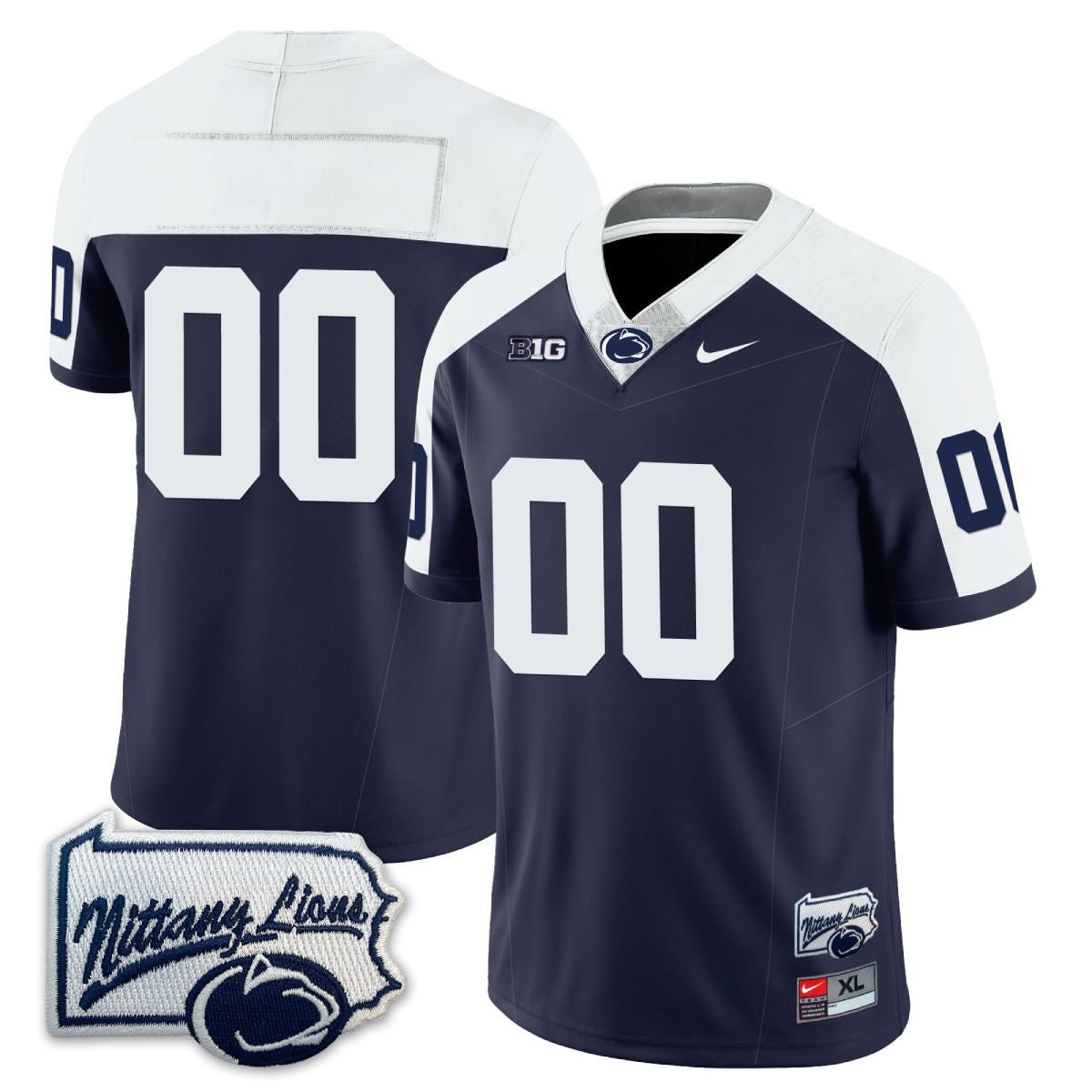 Penn State Nittany Lions Football Pennsylvania Map Custom Jersey - All Stitched