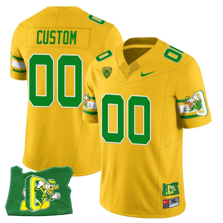 Custom Oregon Ducks ‘Mighty Oregon’ Throwback Football Stitched Jersey – Oregon State