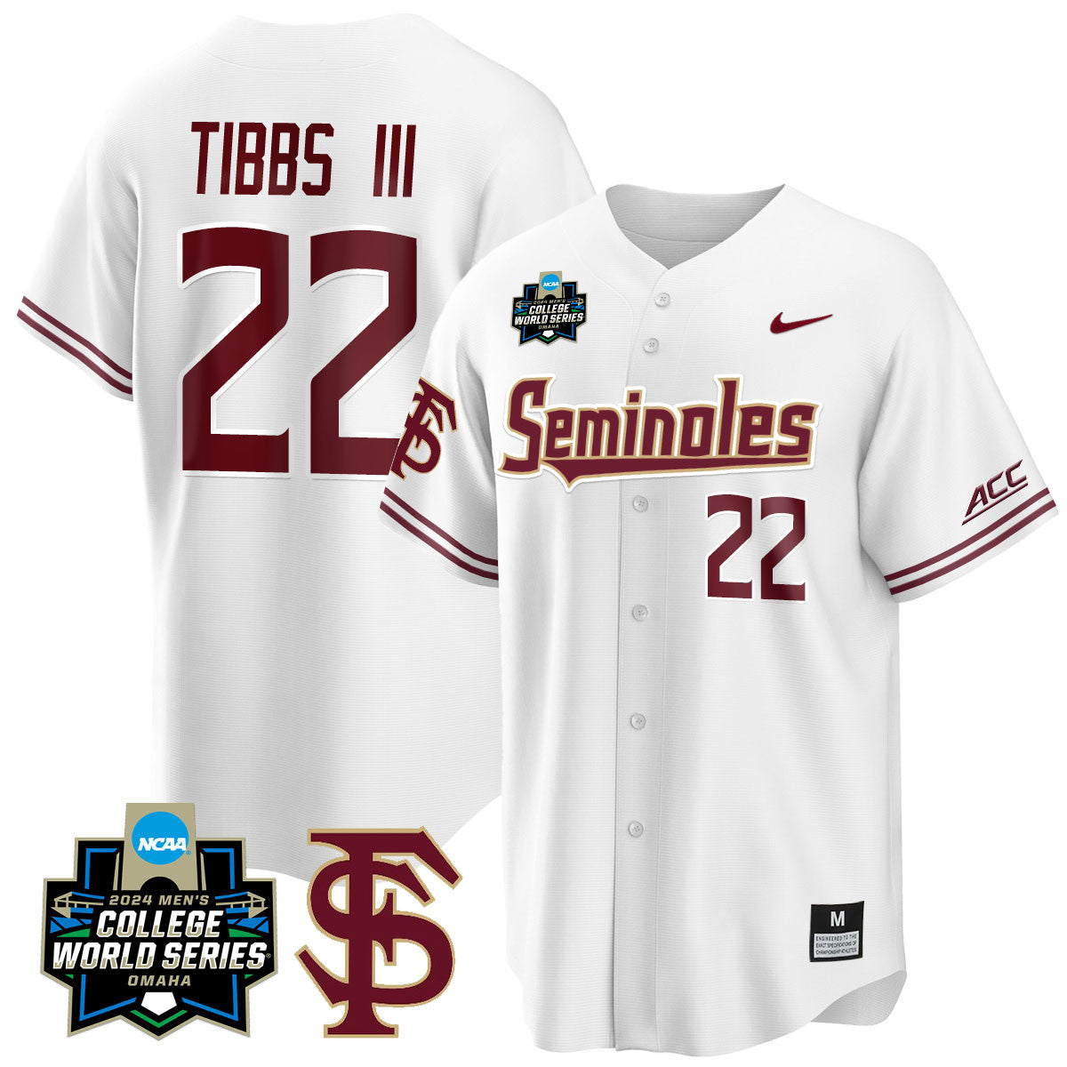 Men's Florida State Seminoles 2024 College World Series Vapor Premier Limited Jersey V1 - All Stitched