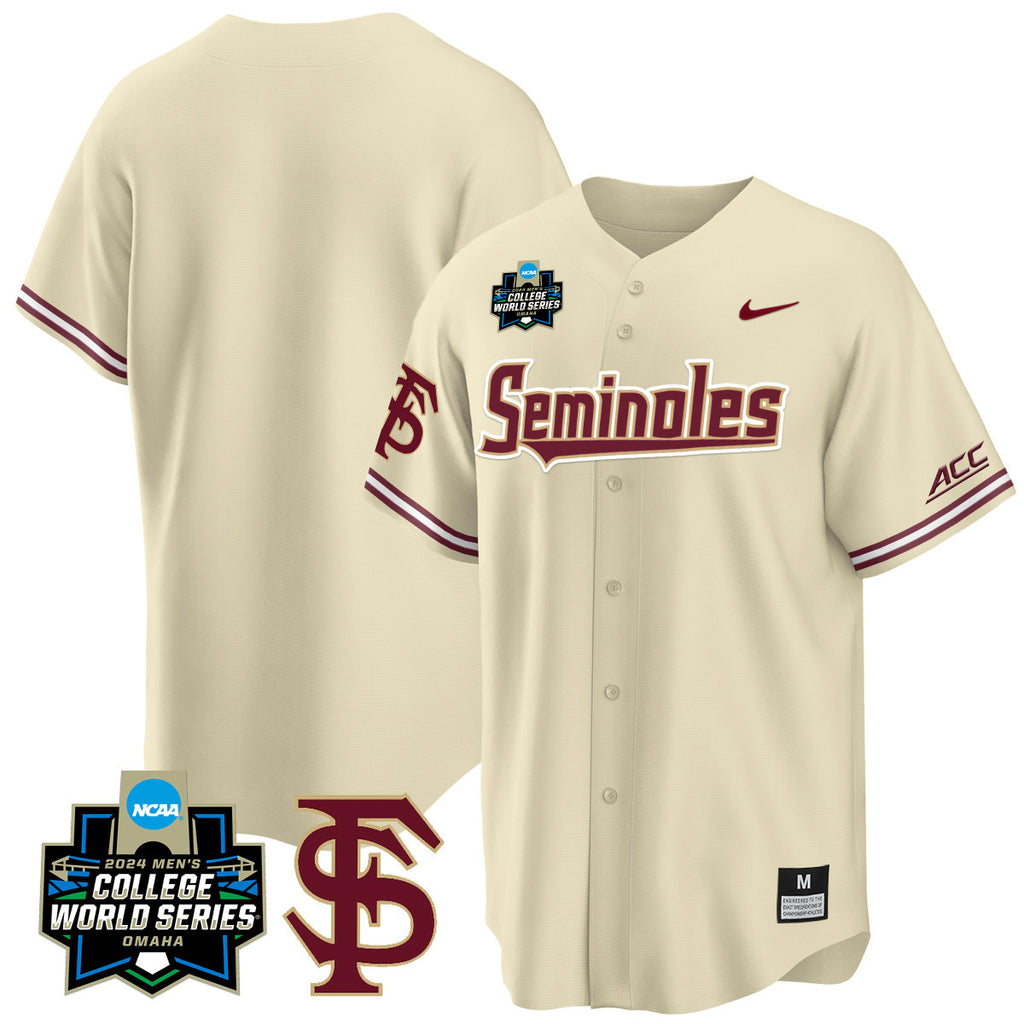 Men's Florida State Seminoles 2024 College World Series Vapor Premier Limited Jersey V1 - All Stitched