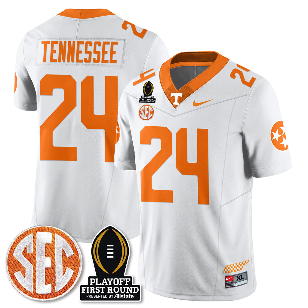 Men's Tennessee Volunteers Football Jersey - Playoff First Round Patch - All Stitched