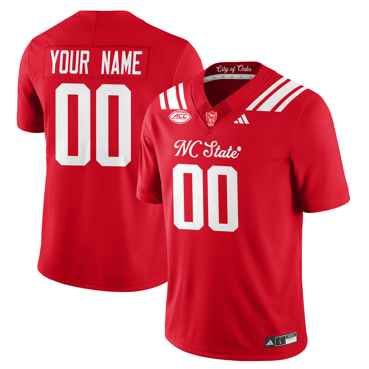 NC State Wolfpack Football "City of Oaks" Custom Jersey - All Stitched