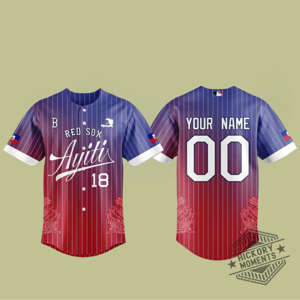 Boston Red Sox Haitian Heritage 2026 Celebration Night Personalized Baseball Jersey
