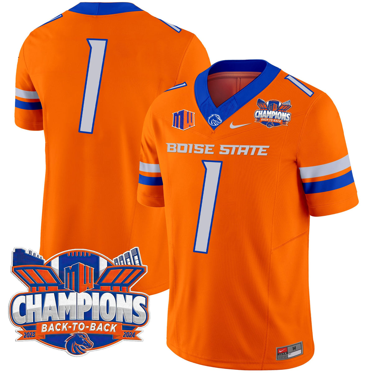 Men's Boise State Broncos 2024 Back To Back Champions Vapor Limited Jersey - All Stitched