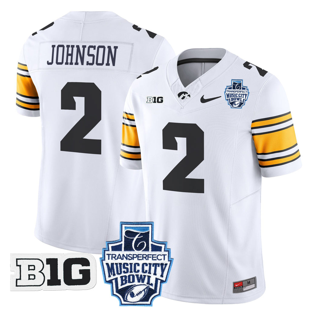 Men's Iowa Hawkeyes 2024 Music City Bowl Vapor Limited Jersey - All Stitched