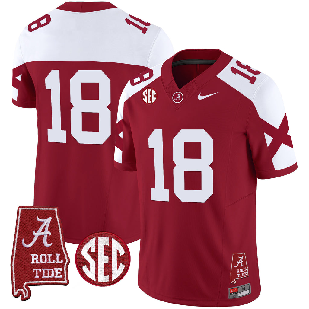 Men's Alabama Crimson Tide Vapor Limited Jersey V6 - Alabama Map - All Stitched