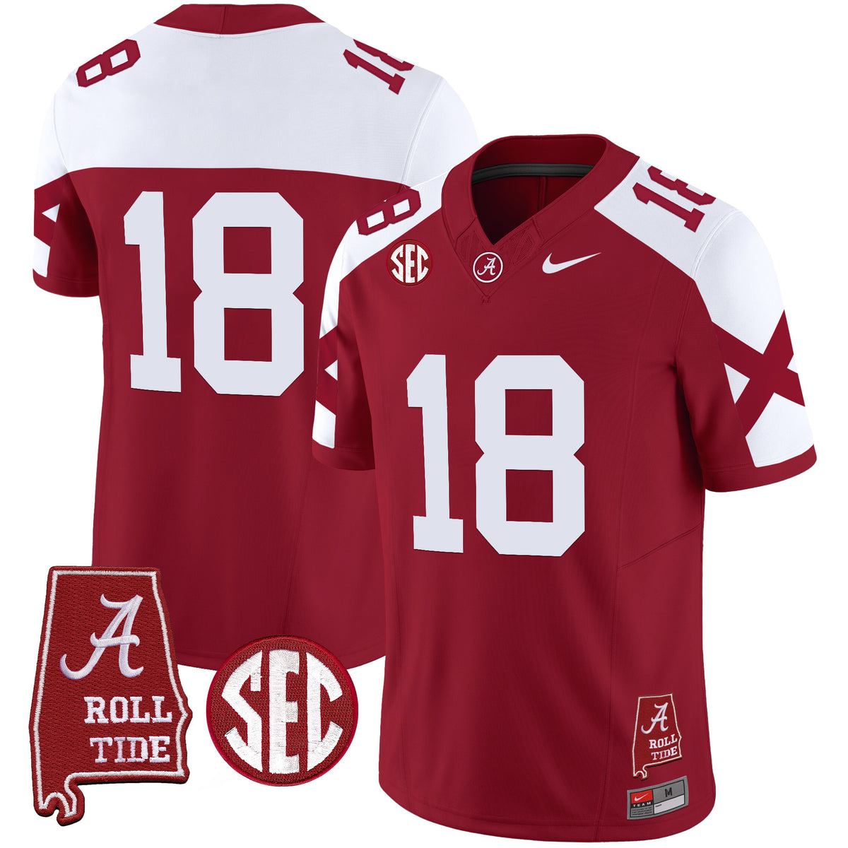 Men's Alabama Crimson Tide Vapor Limited Jersey V6 - Alabama Map - All Stitched