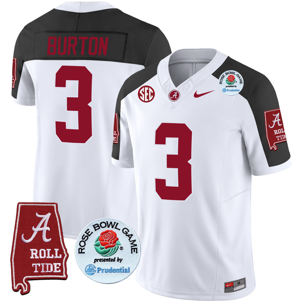 Men's Alabama Crimson Tide Rose Bowl Patch Vapor Limited Jersey - All Stitched