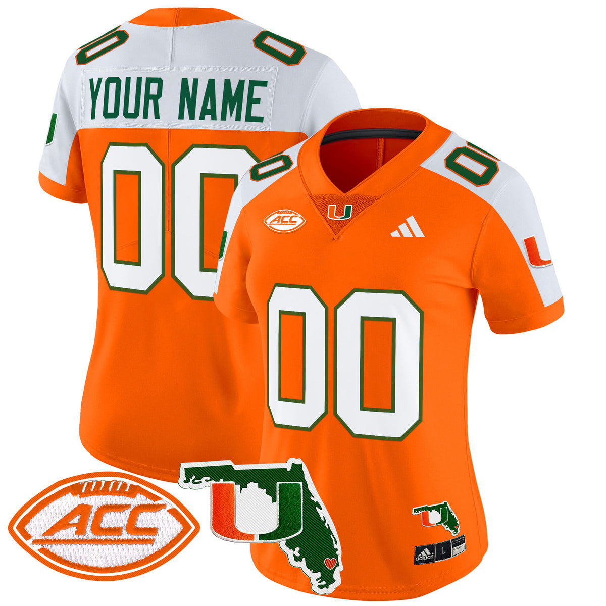 Miami Hurricanes 2024 Florida Patch Vapor Limited Custom Jersey - All Stitched