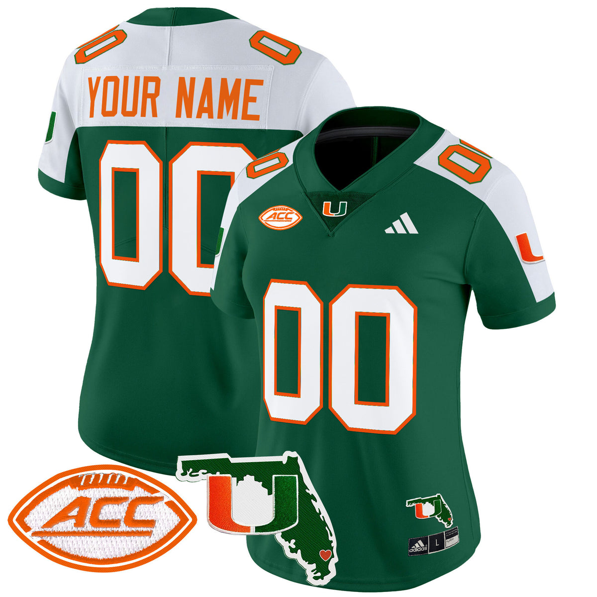 Miami Hurricanes 2024 Florida Patch Vapor Limited Custom Jersey - All Stitched