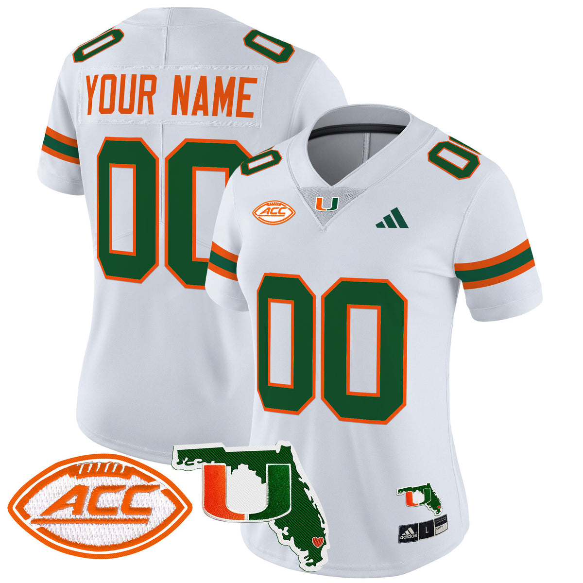 Miami Hurricanes 2024 Florida Patch Vapor Limited Custom Jersey - All Stitched