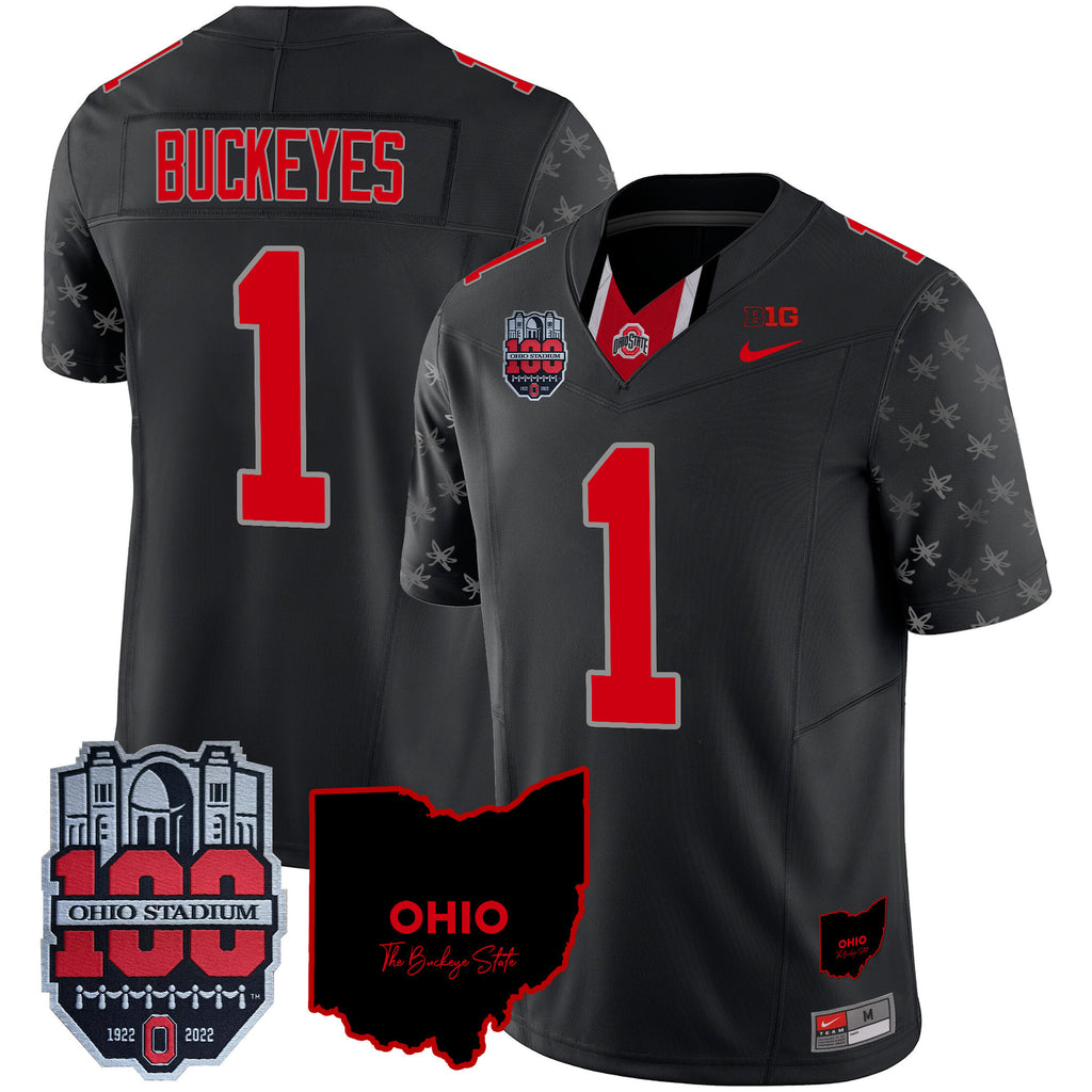 Men's Ohio State Buckeyes 100th Anniversary Patch Vapor Limited Jersey - All Stitched