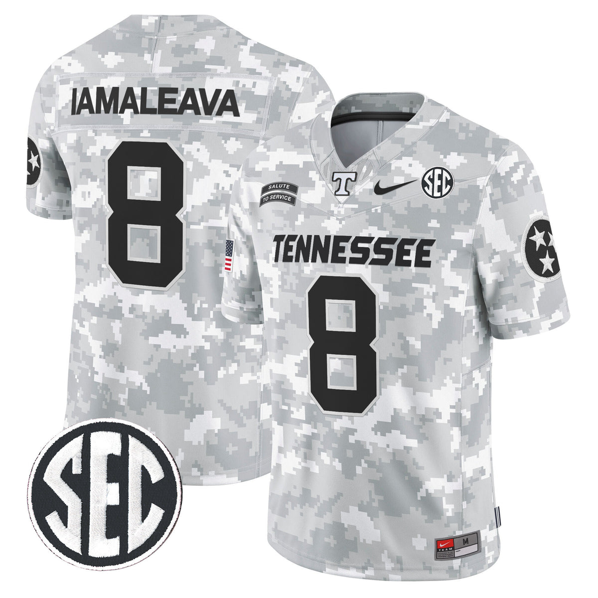Tennessee Volunteers 2024 Salute to Service Vapor Limited Jersey - Arctic Camo - All Stitched