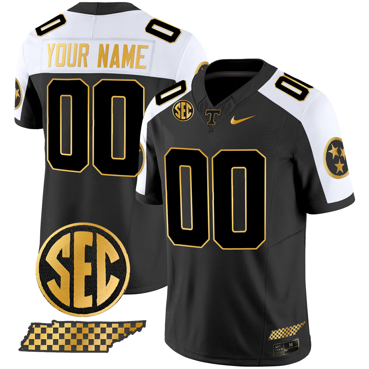 Tennessee Volunteers 2024 Gold Vapor Limited Custom Jersey V2 - All Stitched