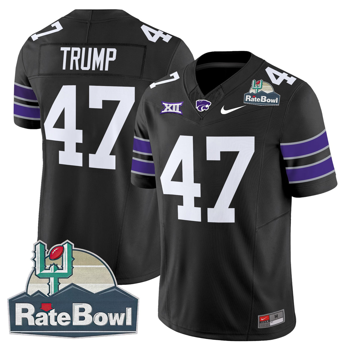 Men's Kansas State Wildcats 2025 Rate Bowl Patch Vapor Limited Jersey - All Stitched