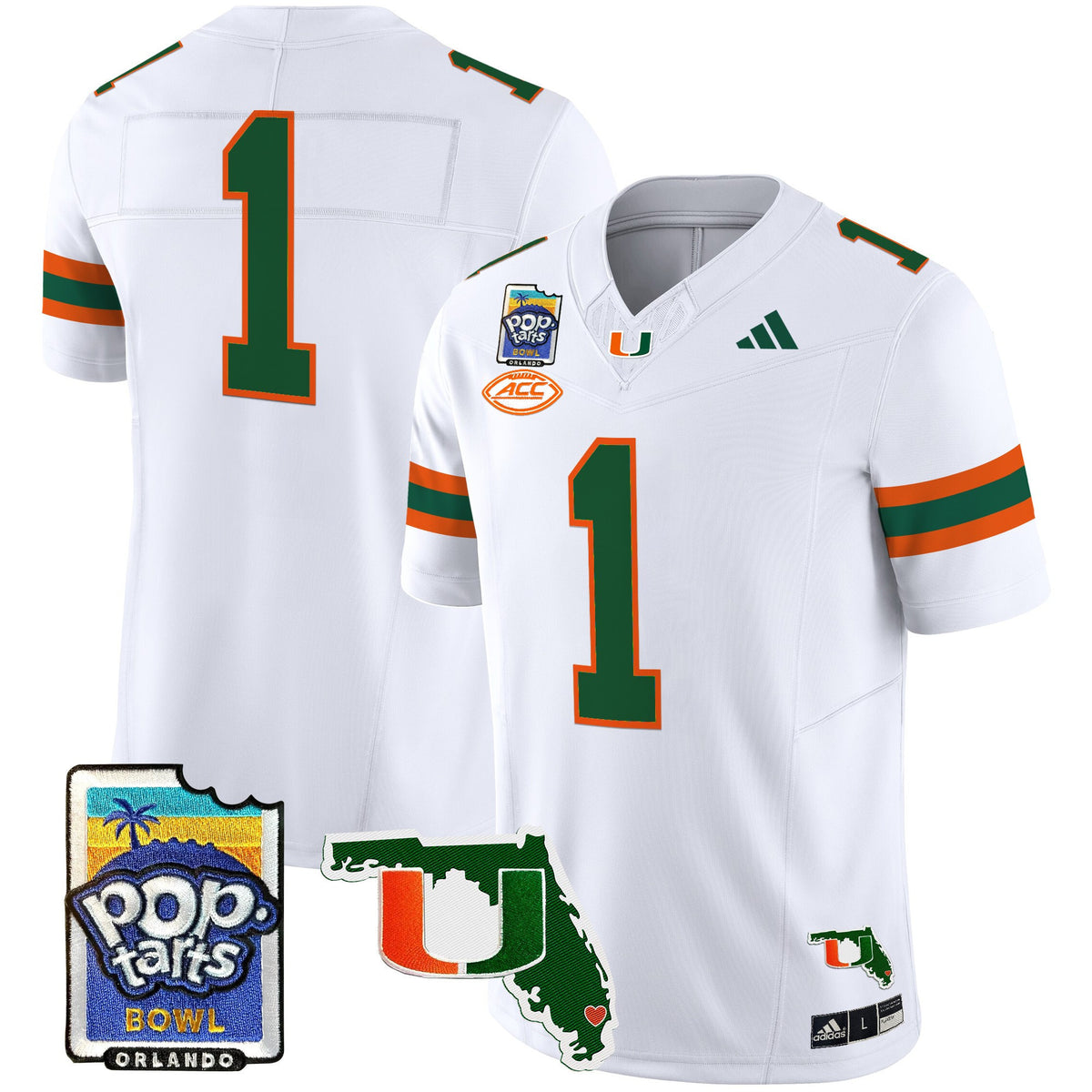 Men's Miami Hurricanes 2025 PopTarts Bowl Patch Vapor Limited Jersey - All Stitched