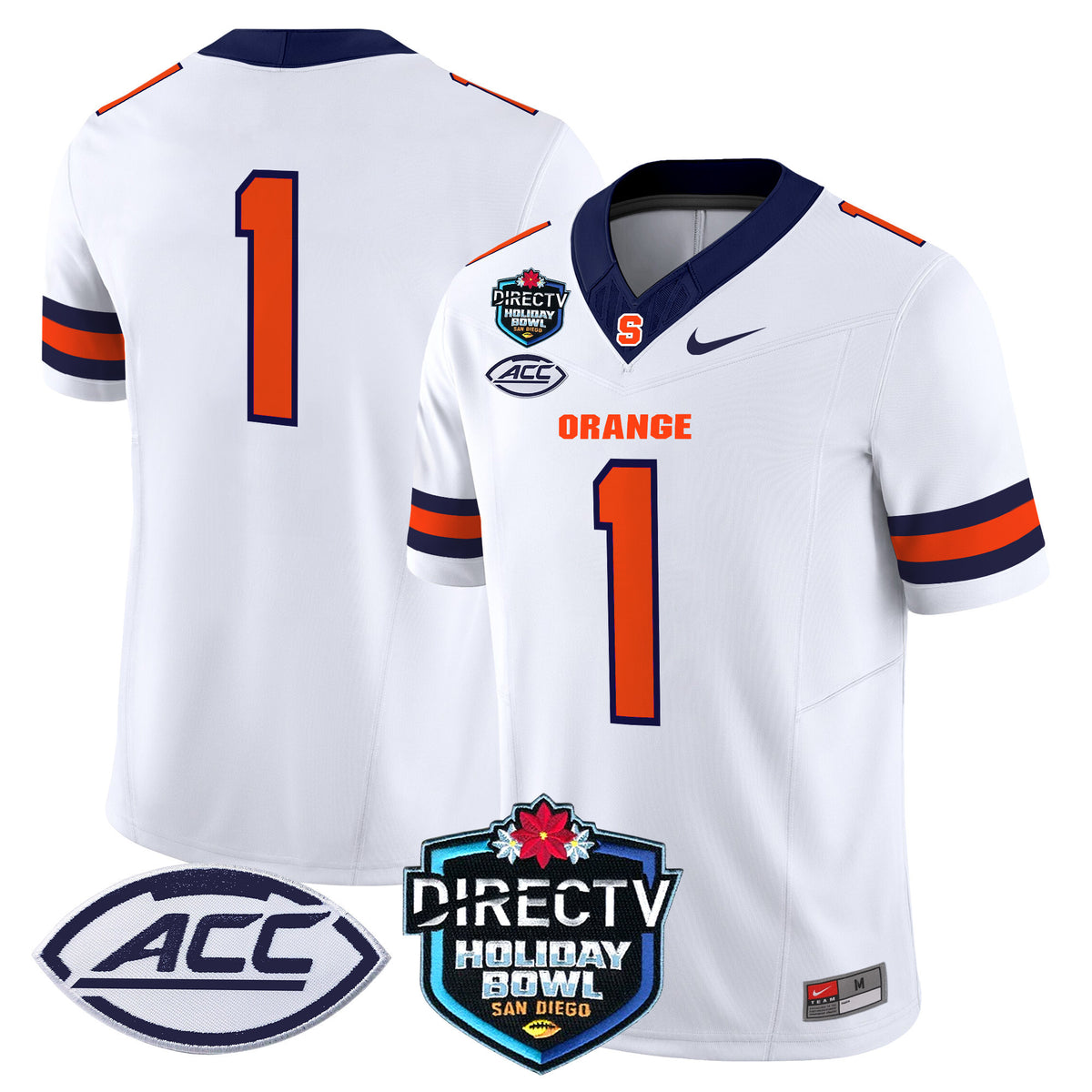 Men's Syracuse Orange 2025 Holiday Bowl Patch Vapor Limited Jersey - All Stitched