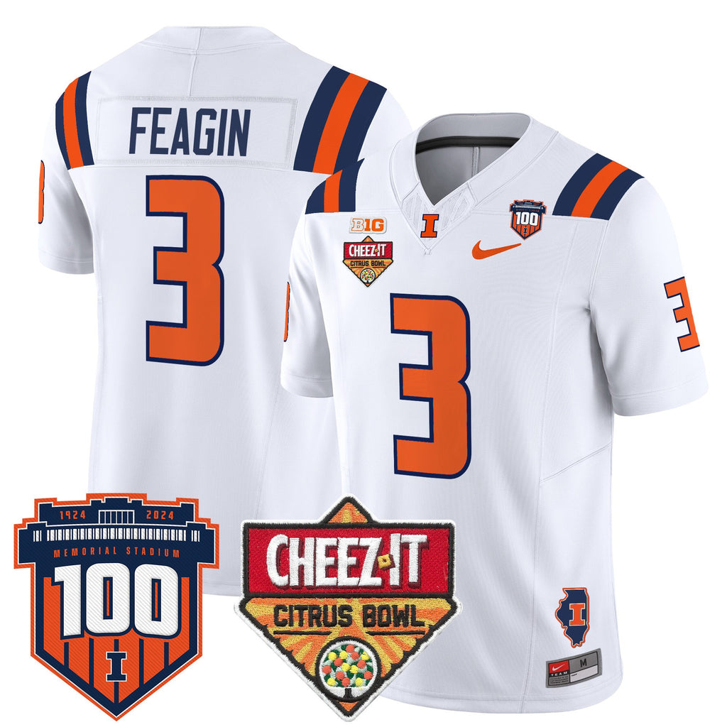Men's Illinois Fighting Illini 2025 Cheez-It Citrus Bowl Patch Vapor Limited Jersey - All Stitched