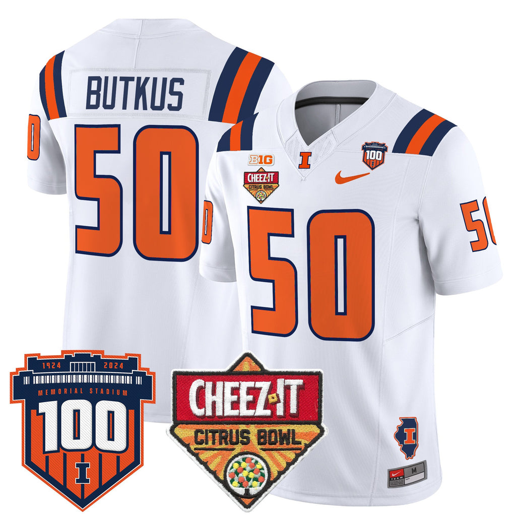 Men's Illinois Fighting Illini 2025 Cheez-It Citrus Bowl Patch Vapor Limited Jersey - All Stitched