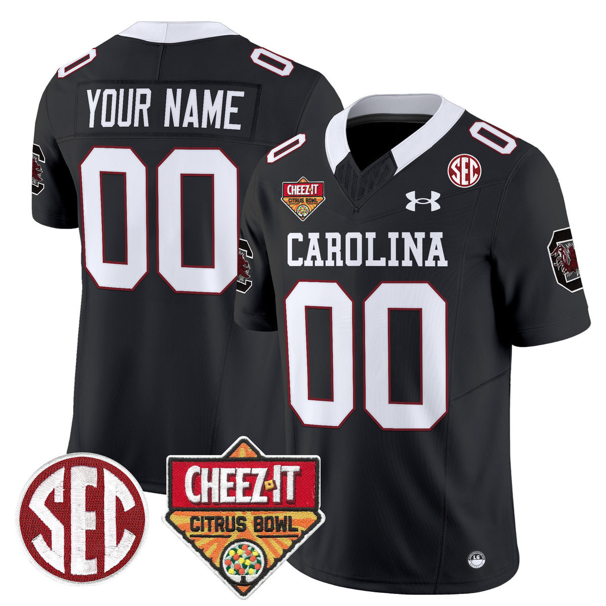 South Carolina Gamecocks 1980 Throwback Cheez-It Citrus Bowl Patch Vapor Limited Custom Jersey - All Stitched