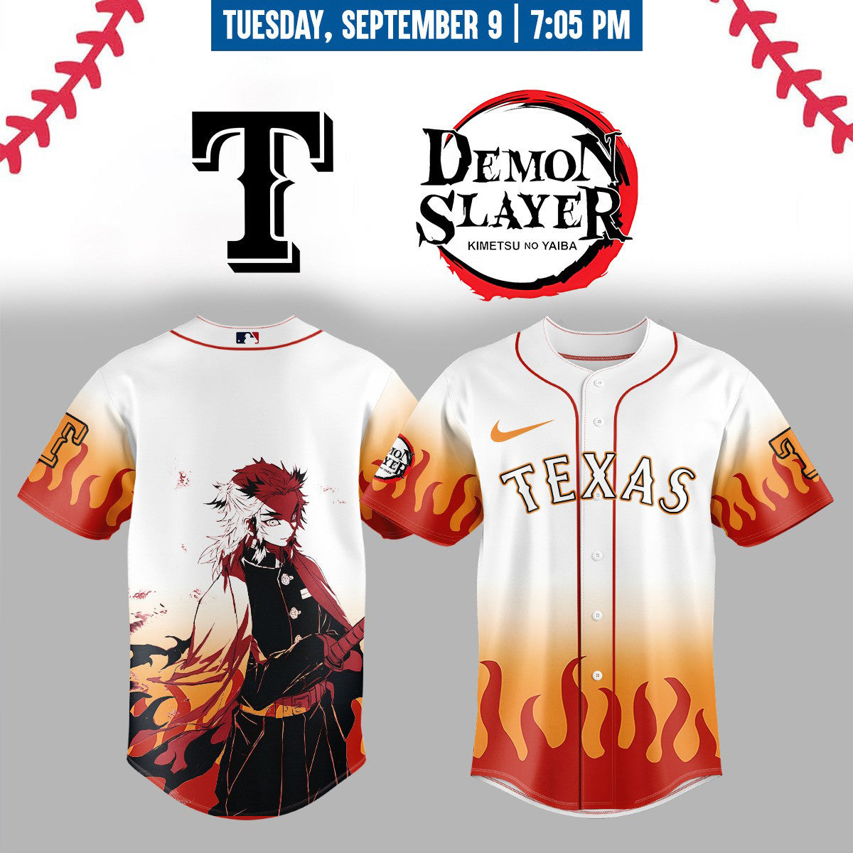 Texas Rangers _ Limited Edition Demon Slayer Jersey 2025