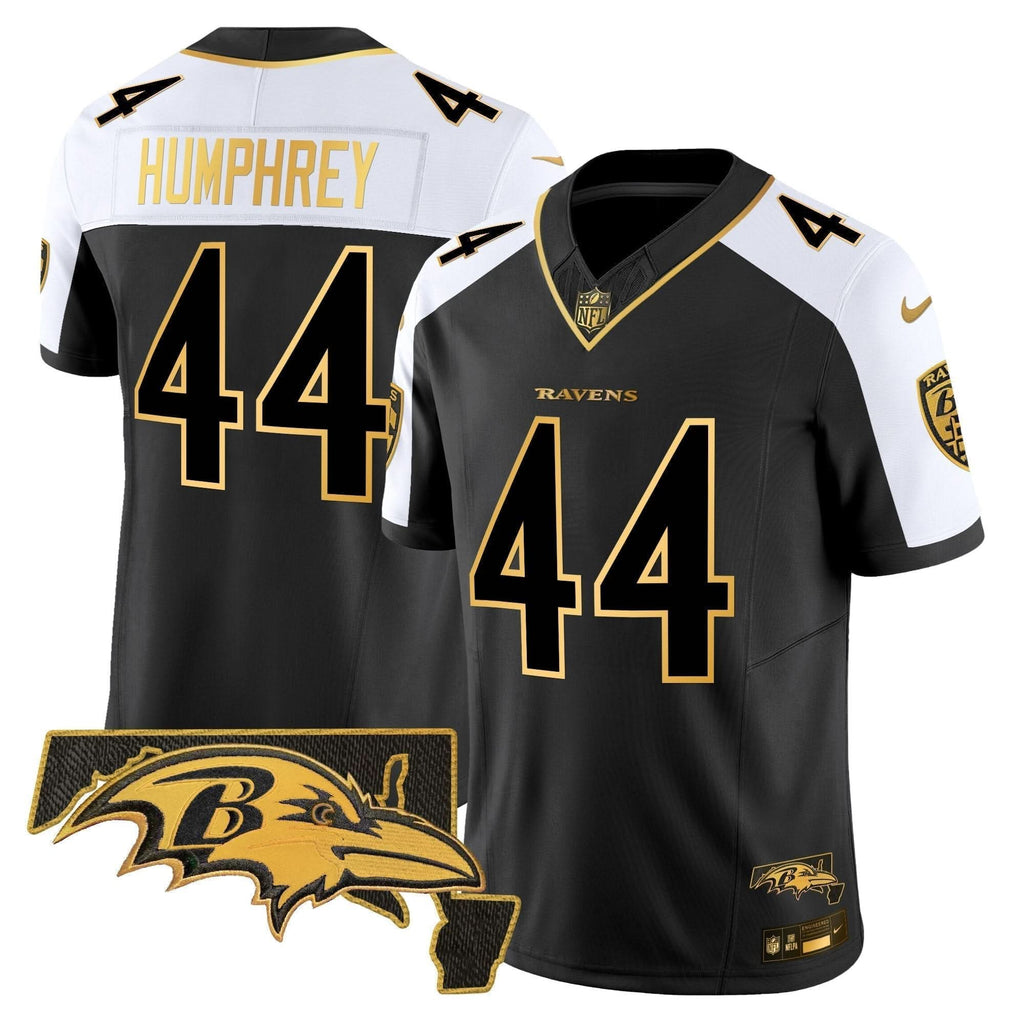 Ravens Maryland Patch Gold Vapor Limited Jersey V2 - All Stitched