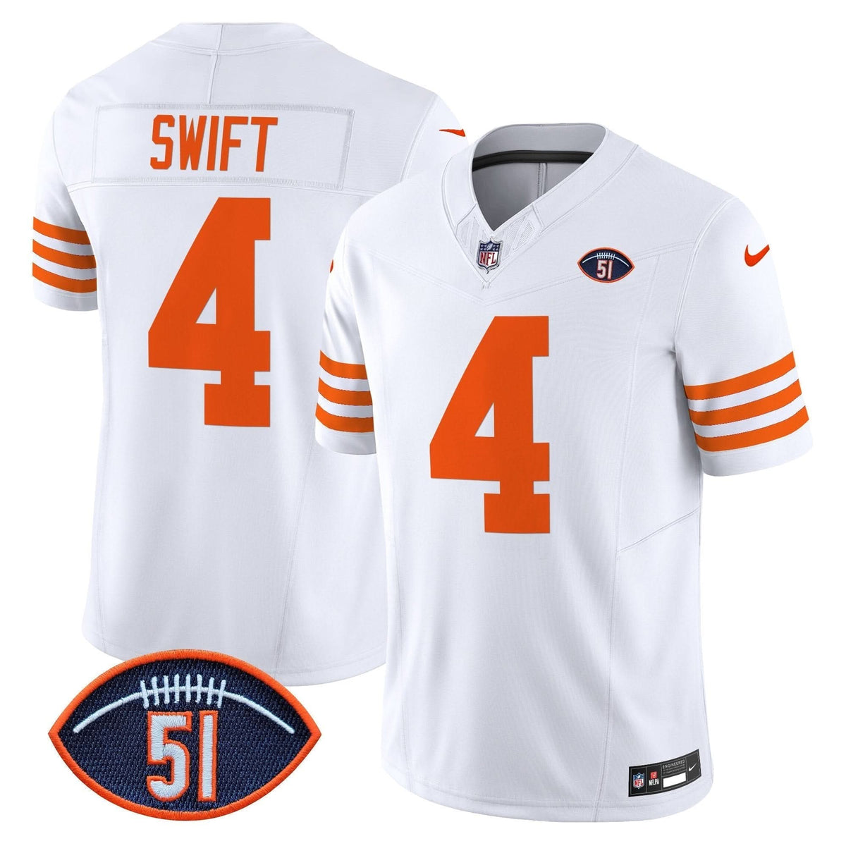 Chicago Bears Dick Butkus Patch Throwback Vapor Limited Jersey - All Stitched