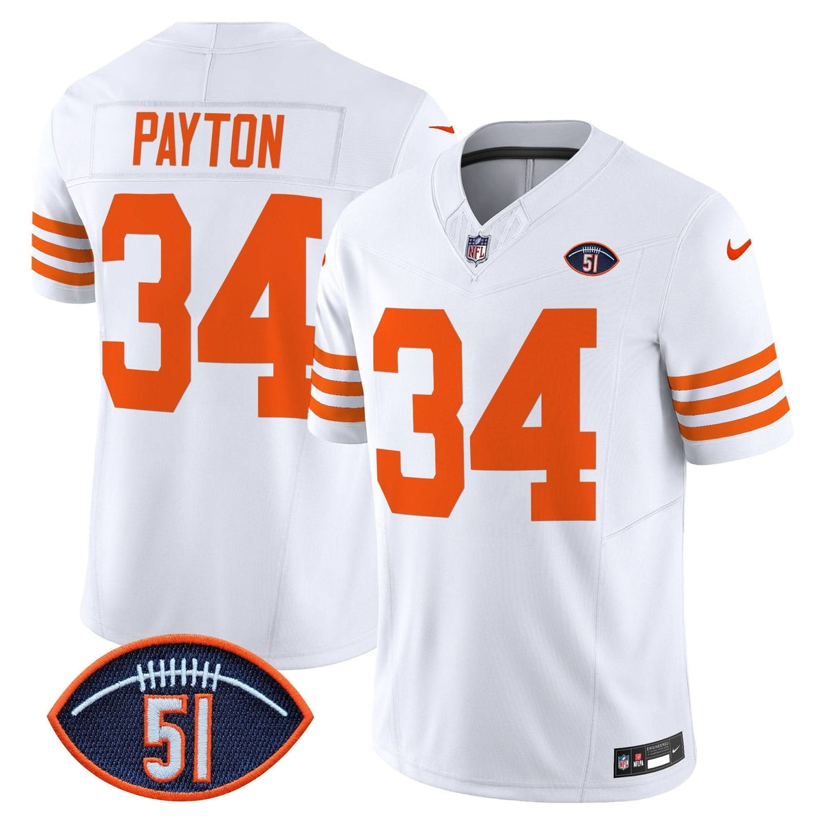 Chicago Bears Dick Butkus Patch Throwback Vapor Limited Jersey - All Stitched