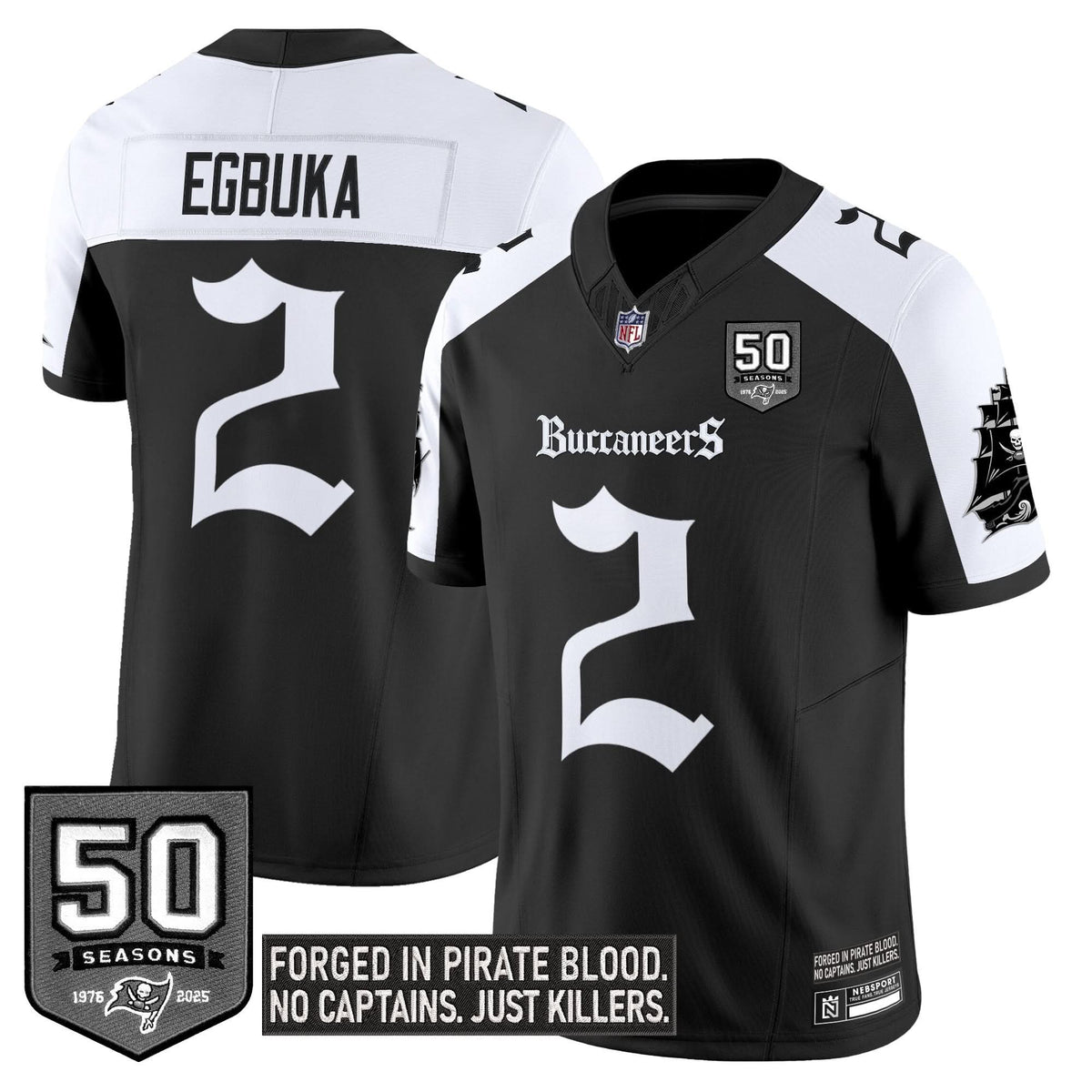 Tampa Bay Buccaneers 'Gothic Pirate Shadows Edition' Limited Jersey - All Stitched