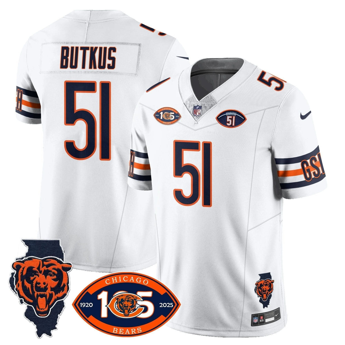 Bears 1920-2025 The Bears Vapor Limited Jersey - All Stitched