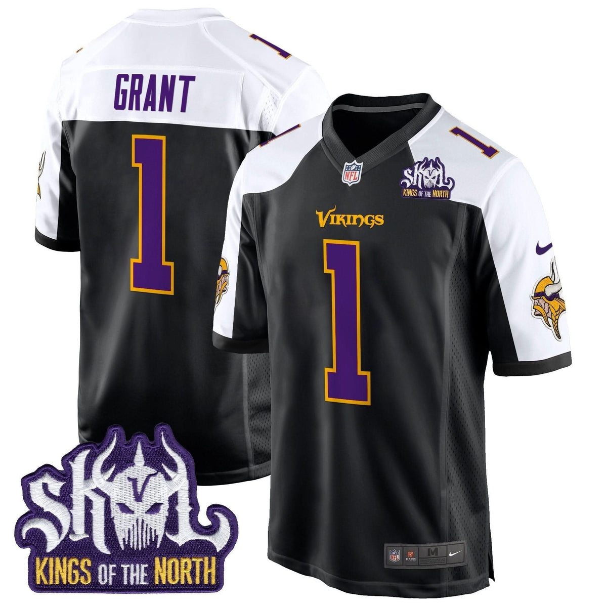 Minnesota Vikings King Of The North Patch Throwback Game Jersey - All Stitched
