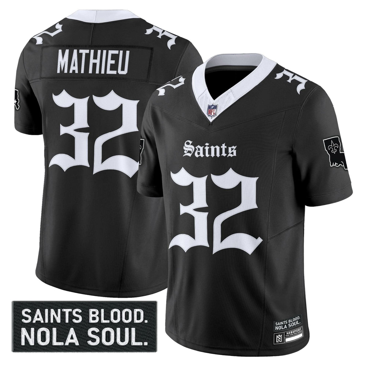 New Orleans Saints 'Gothic Vieux CarrÃÂ© Edition' Vapor Jersey - All Stitched