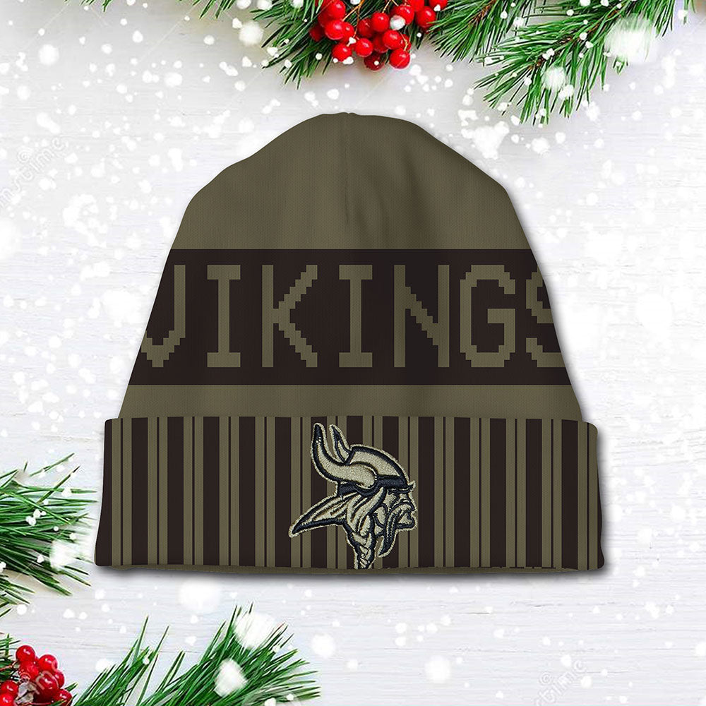 Minnesota Vikings 2025 Salute to Service Beanie Hat