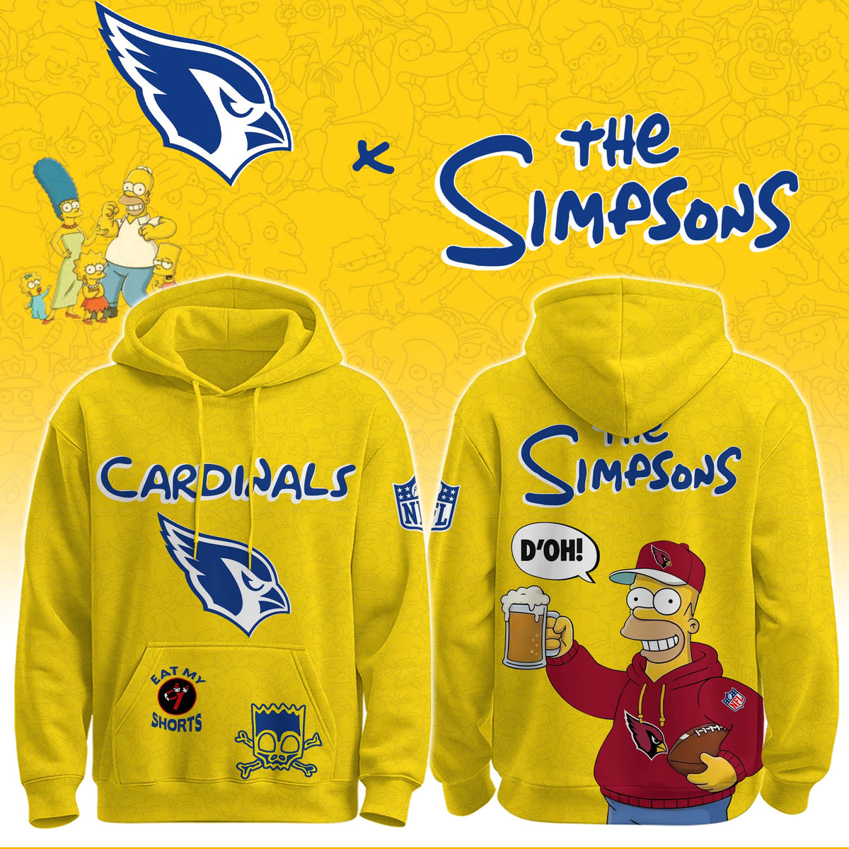 Cardinals x The Simpsons Crossover Hoodie