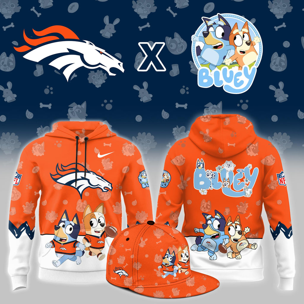 D.Broncos x Bluey Night Limited Orange Hoodie