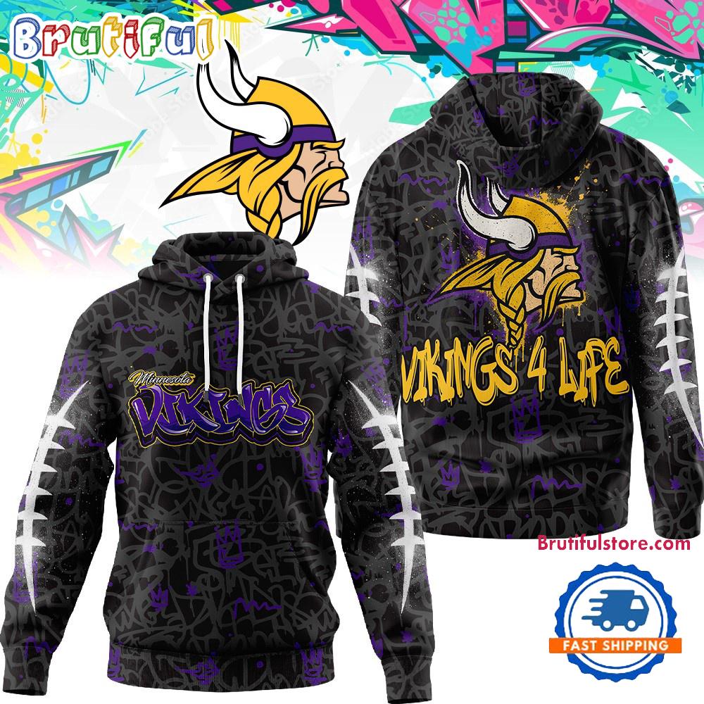 Minnesota Vikings NFL Special Graffiti My Team 4 Life All Over Print Hoodie Shirt